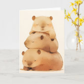 Carte Câlineries de capybaras (Fleur jaune)