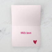 Carte Câlins à distance ! Gros cœur rose  (Intérieur)