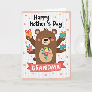 Carte Câlins de Grand-Mère Ours Douce