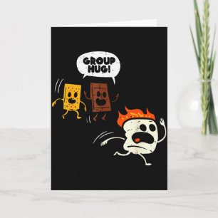 Carte Câlins de groupe Camng Smores Drôle Marshmallow Ho