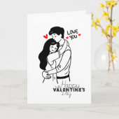 Carte Câlins de la Saint-Valentin (Fleur jaune)