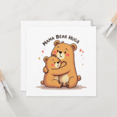 Carte Câlins de Maman Ours (Devant/Arrière en situation)