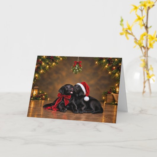 Carte Câlins de Noël (Fleur jaune)