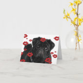 Carte Câlins de pug (Fleur jaune)
