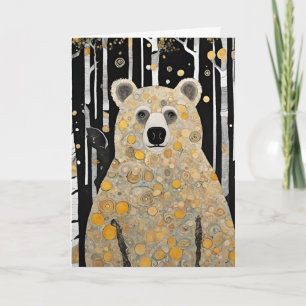 Carte Câlins d'ours mignon en pensant à vous