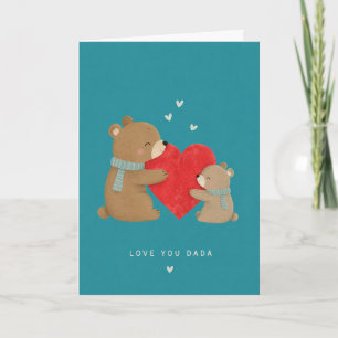Carte Câlins d'ours minimaliste Fête des Pères