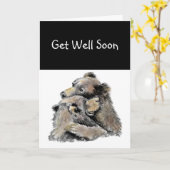 Carte Câlins d'ourson pour un prompt rétablissement Quel (Fleur jaune)