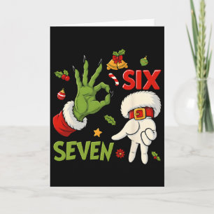 Carte Câlins Drôle Six Sept Mème Noël Santa Citation