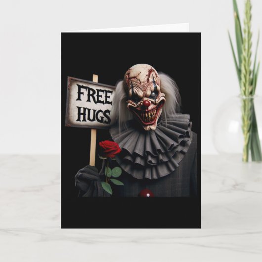 Carte Câlins gratuits Clown effrayant Saint-Valentin Hal (Devant)