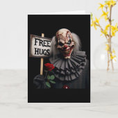 Carte Câlins gratuits Clown effrayant Saint-Valentin Hal (Fleur jaune)