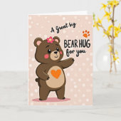 Carte Câlins Ours Mat (Fleur jaune)