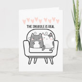 Carte Câlins réels de deux chats pour la Saint-Valentin (Devant)