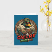 Carte Call Me Duck Hunting Retro Valentine's Day Men Wom (Fleur jaune)