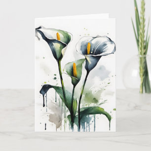 Carte Calla Lily - Fleurs aquarelles