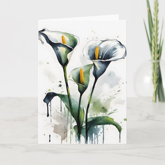 Carte Calla Lily - Fleurs aquarelles (Devant)