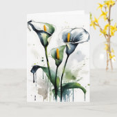 Carte Calla Lily - Fleurs aquarelles (Fleur jaune)