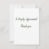 Carte Calla Lily Merci plat "Réflexion" (Dos)