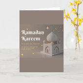 Carte Calligraphie arabe élégante Vœux de Ramadan (Fleur jaune)