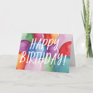 Carte Calligraphie Ballons d'anniversaire heureux