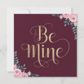 Carte Calligraphie « Be Mine » : conception romantique d (Devant)