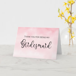 Carte Calligraphie cardiaque Bridesmaid Merci