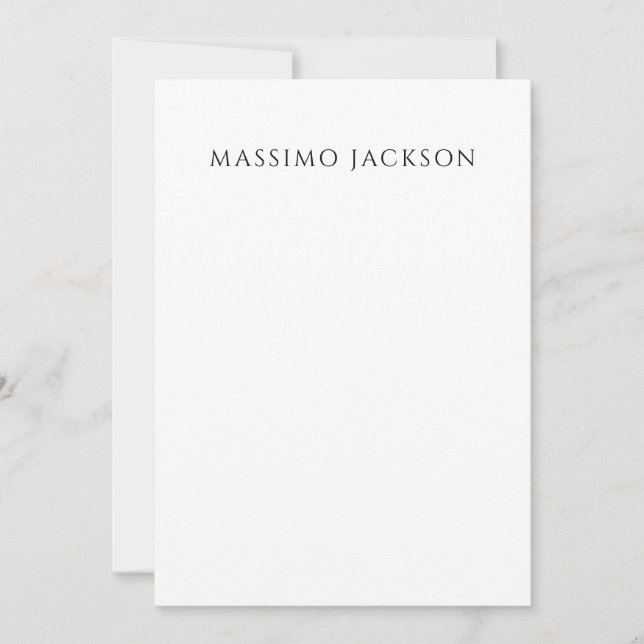 Carte Calligraphie chic simple noir et blanc de son prop (Devant)