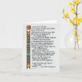 Carte Calligraphie de la prière de Thomas Aquinas (Fleur jaune)