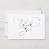 Carte Calligraphie de script élégant Cute Simple Merci (Devant)