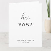 Carte Calligraphie de script minimal Ses Vows Mariages (Devant)