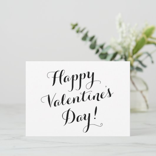 Carte calligraphie de script noir Heureuse Sainte-Valent (Debout devant)