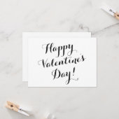 Carte calligraphie de script noir Heureuse Sainte-Valent (Devant/Arrière en situation)