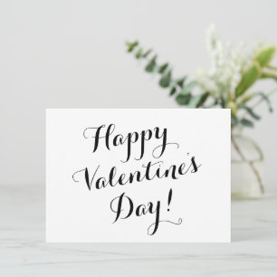 Carte calligraphie de script noir Heureuse Sainte-Valent