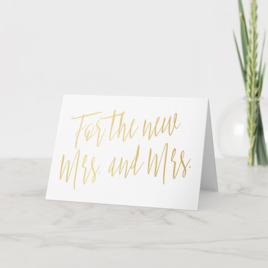 Carte Calligraphie d'or "Pour les nouvelles mrs. et mrs. (Devant)