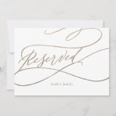 Carte Calligraphie d'or romantique | Flourish Reservatio (Devant)