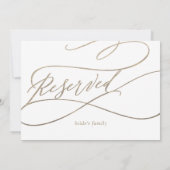 Carte Calligraphie d'or romantique | Flourish Reservatio (Dos)