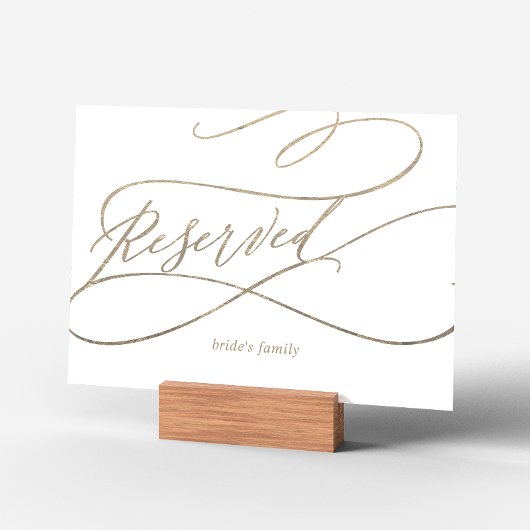 Carte Calligraphie d'or romantique | Flourish Reservatio
