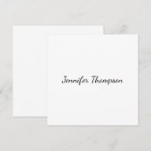 Carte Calligraphie Élégant Simple Nom Plain (Devant / Derrière)
