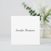 Carte Calligraphie Élégant Simple Nom Plain (Debout devant)