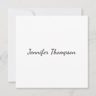 Carte Calligraphie Élégant Simple Nom Plain