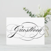 Carte Calligraphie Fantaisiste | Panneau de Livre d'Or d (Debout devant)