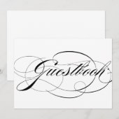 Carte Calligraphie Fantaisiste | Panneau de Livre d'Or d (Devant / Derrière)