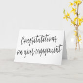 Carte Calligraphie "Félicitations à votre fiançailles" (Fleur jaune)