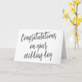 Carte Calligraphie "félicitations votre jour du mariage (Fleur jaune)