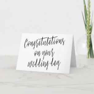 Carte Calligraphie "félicitations votre jour du mariage