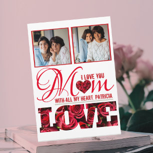 Carte Calligraphie Floral tendance Photo moderne Fête de