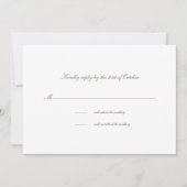 Carte Calligraphie Formal Classic Mariage en ivoire RSVP (Devant)
