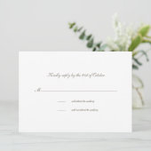 Carte Calligraphie Formal Classic Mariage en ivoire RSVP (Debout devant)
