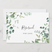 Carte Calligraphie Green Foliage Mariage Réservé Signal (Devant)