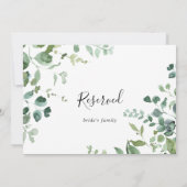 Carte Calligraphie Green Foliage Mariage Réservé Signal (Dos)