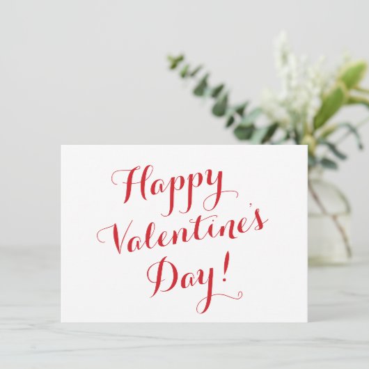 Carte calligraphie Heureuse Sainte-Valentin (Debout devant)